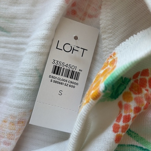 LOFT Pineapple Print Sweatshirt Size SMALL New - Picture 8 of 8